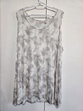 Logo Layers 3X Tie Dye Tank Top Plus Size Swing Tunic Rayon Blend